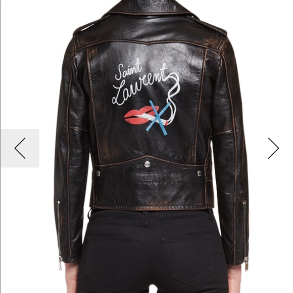 SAINT LAURENT distressed leather biker jacket! - Picture 3 of 5